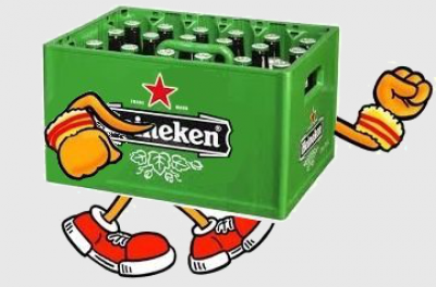 Lopende bierkrat